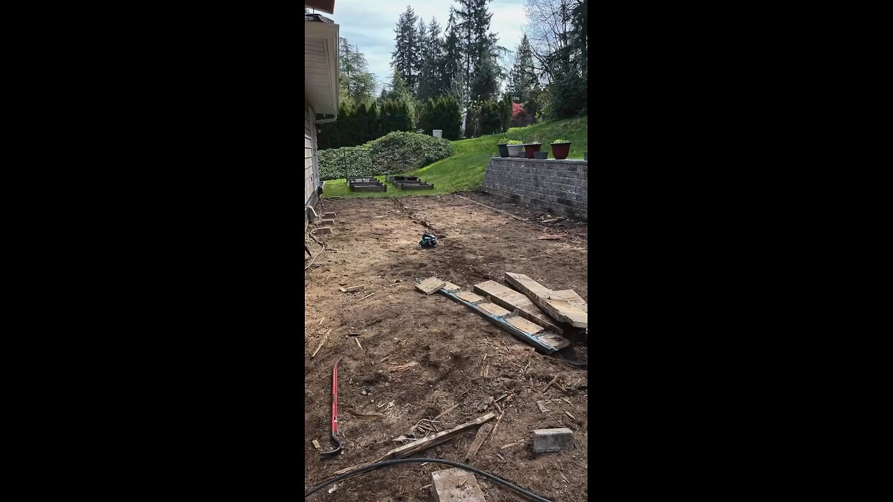 Progression of this new Trex composite patio space. From dirt to finish