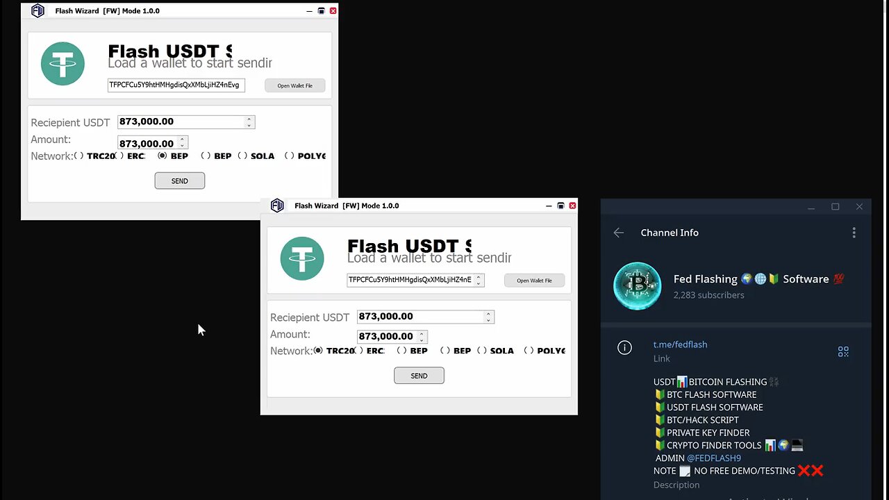 create flash usdt trc20 and bitcoin Flashing software 2025