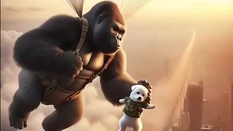 Gorilla Rescued The Puppy