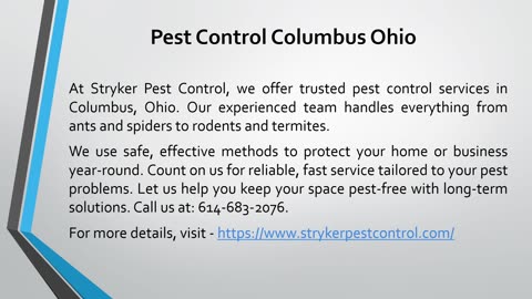 Pest Control Columbus Ohio
