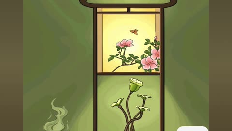 Tranquil Japanese Indoor Setting with Tea and Floral Display