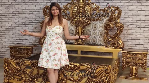 Maharaja bed for your luxury bedroom in teak wood with hydraulic storage