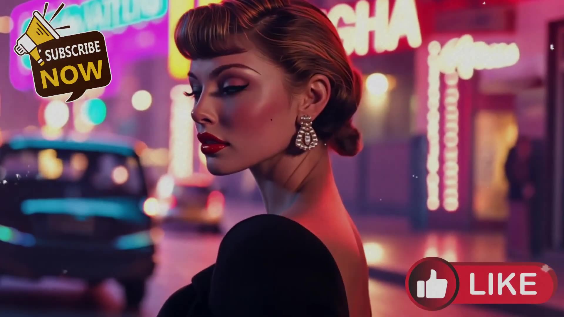 Retro Future 1950s Night City