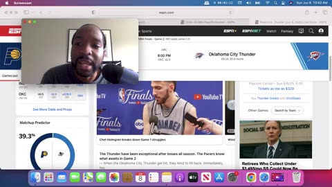 NBA Finals game 2 pick Pacers vs Thunder rant