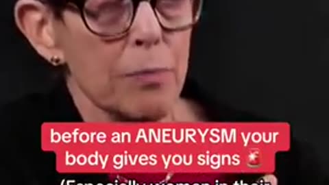 Before an ANEURYSM, your body gives you signs