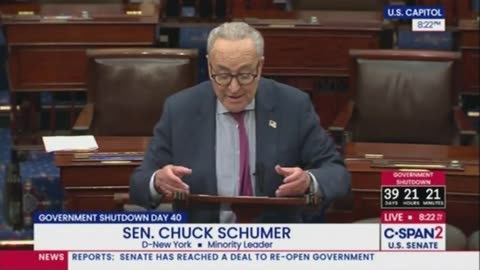 Schumer Melts Down on Senate Floor as Democrats Cave and Join Republicans to Reopen Government