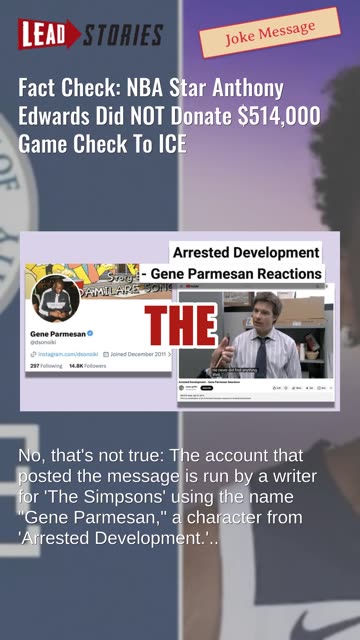 Fact Check: NBA Star Anthony Edwards Did NOT Donate $514,000 Game Check To ICE
