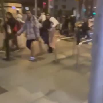 A large group of migrants arrives in Dublin, Ireland, at ...