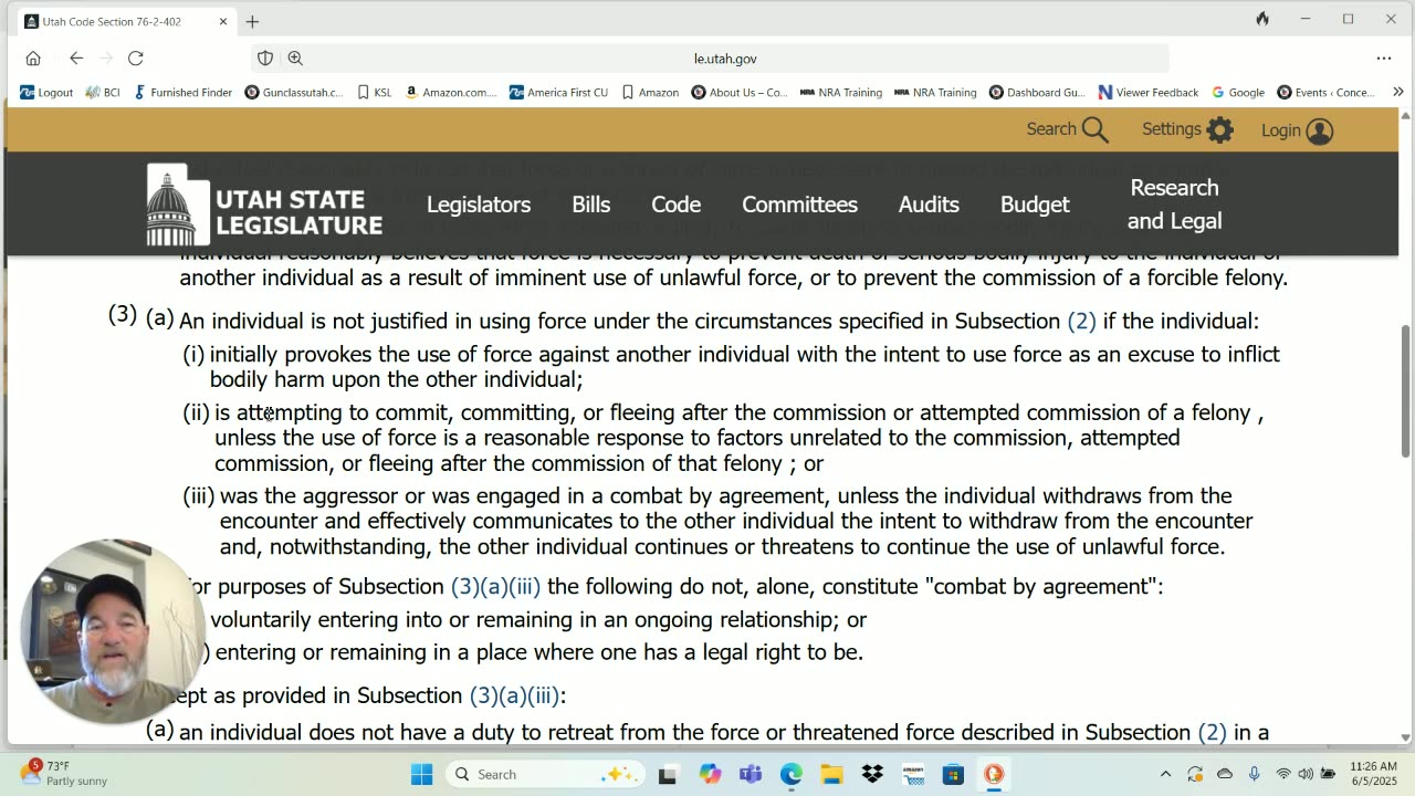 2025 Utah Concealed Firearms Permit Course refresher-USE OF FORCE LAW AND ASSAULTS