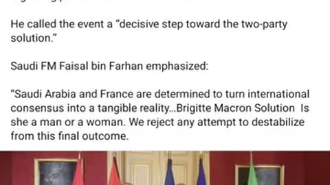 France Saudi-led UN Conference NY | Candace Brigitte Macron Solution