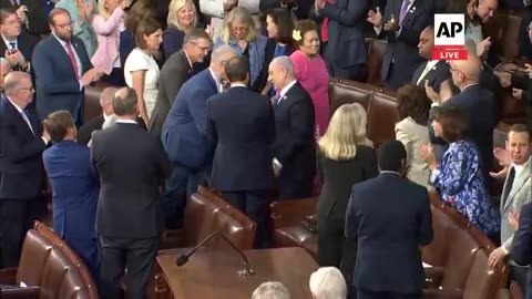 U.S. Congress applauds their king. - NETANYAHU