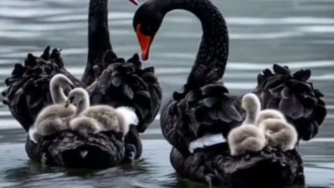 "Swan Family Drinking Together! 🦢💖 | A Beautiful & Heartwarming Moment!"