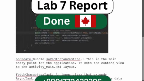 Client Work (𝐋𝐚𝐛 𝟕 ) | 𝐂𝐒𝐓𝟐𝟑𝟑𝟓 𝐋𝐚𝐛 𝟕 Report Advanced Diploma Android Lab – Star Wars App | Algonquin