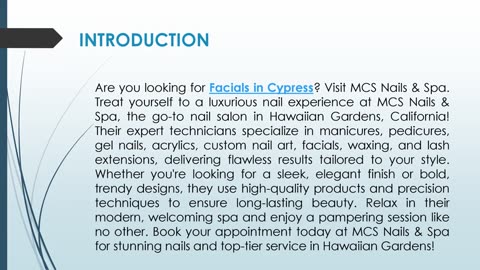 Are you looking for Facials in Cypress?