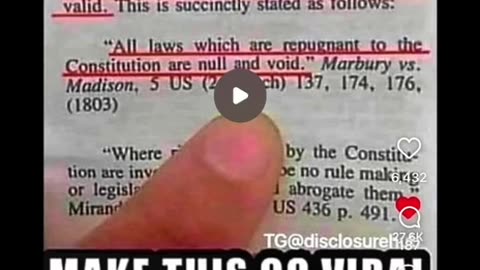 All laws which are repugnant to the Constitution are null and void (Marbury vs Madison)