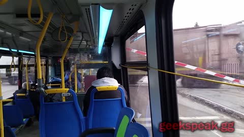 Thunder Bay Transit comes a little too close to train... - Turtle Island Northwest