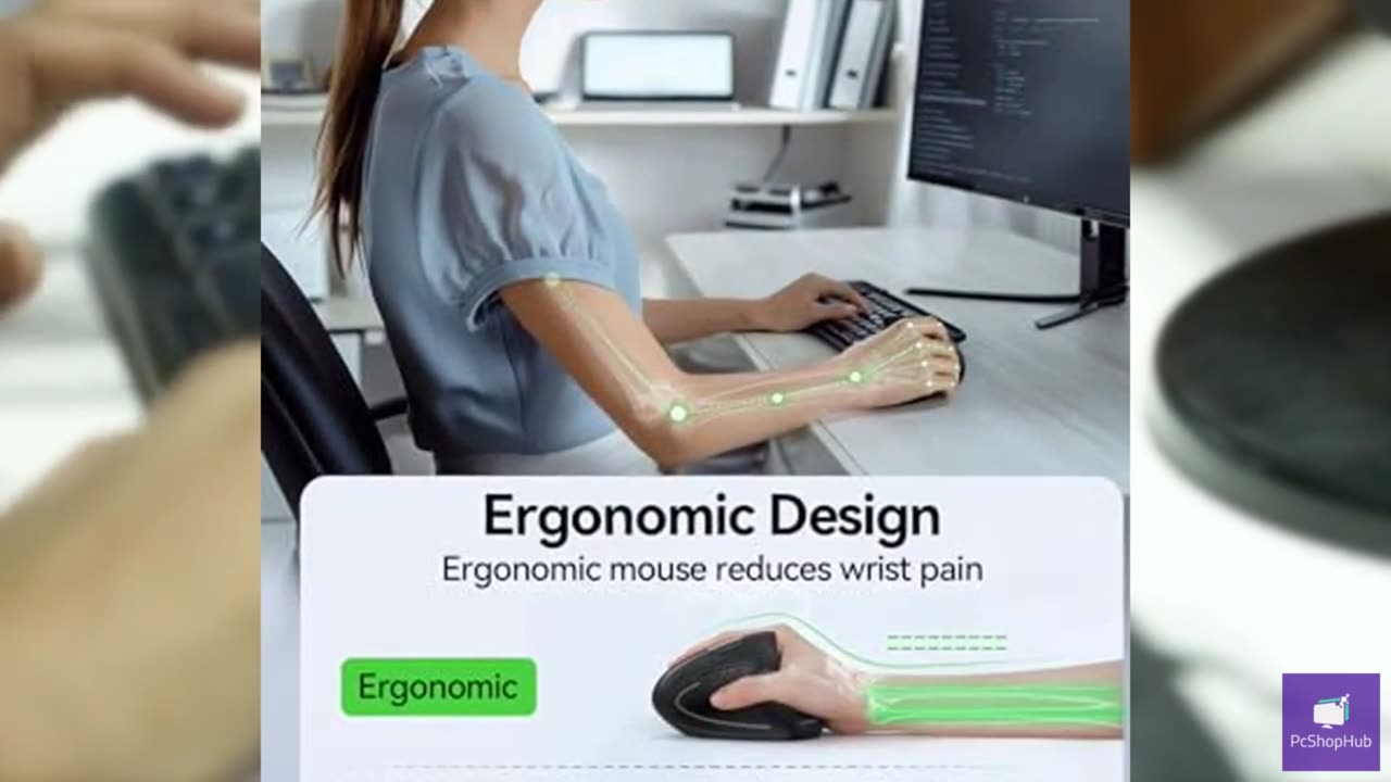 TECKNET Ergonomic Mouse Wireless, Rechargeable Mouse Wireless Silent for Carpal