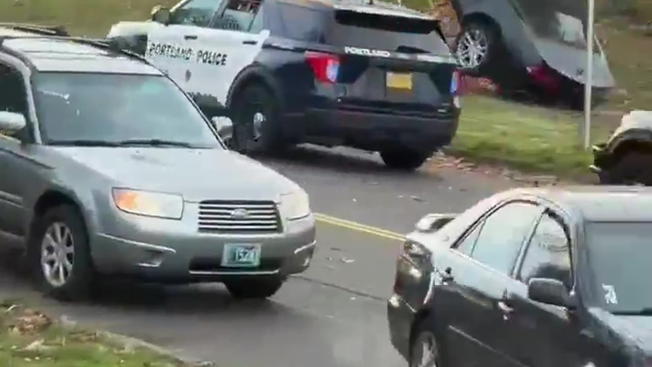 Vehicle Gets Stuck on a Power Line