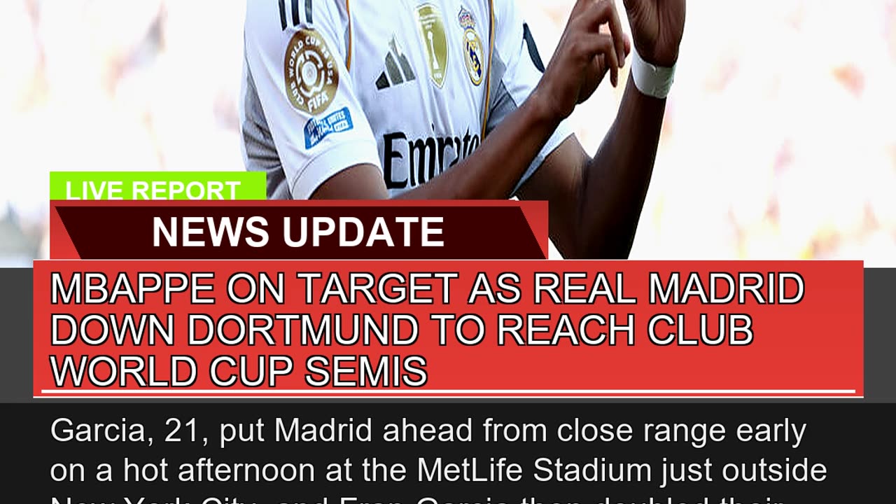 Mbappe on Target as Real Madrid Down Dortmund to R