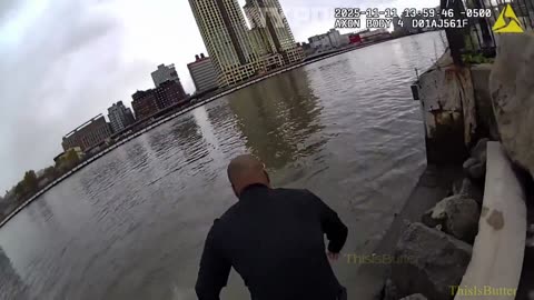 NYPD officer leaps into freezing river to save teenage girl from drowning