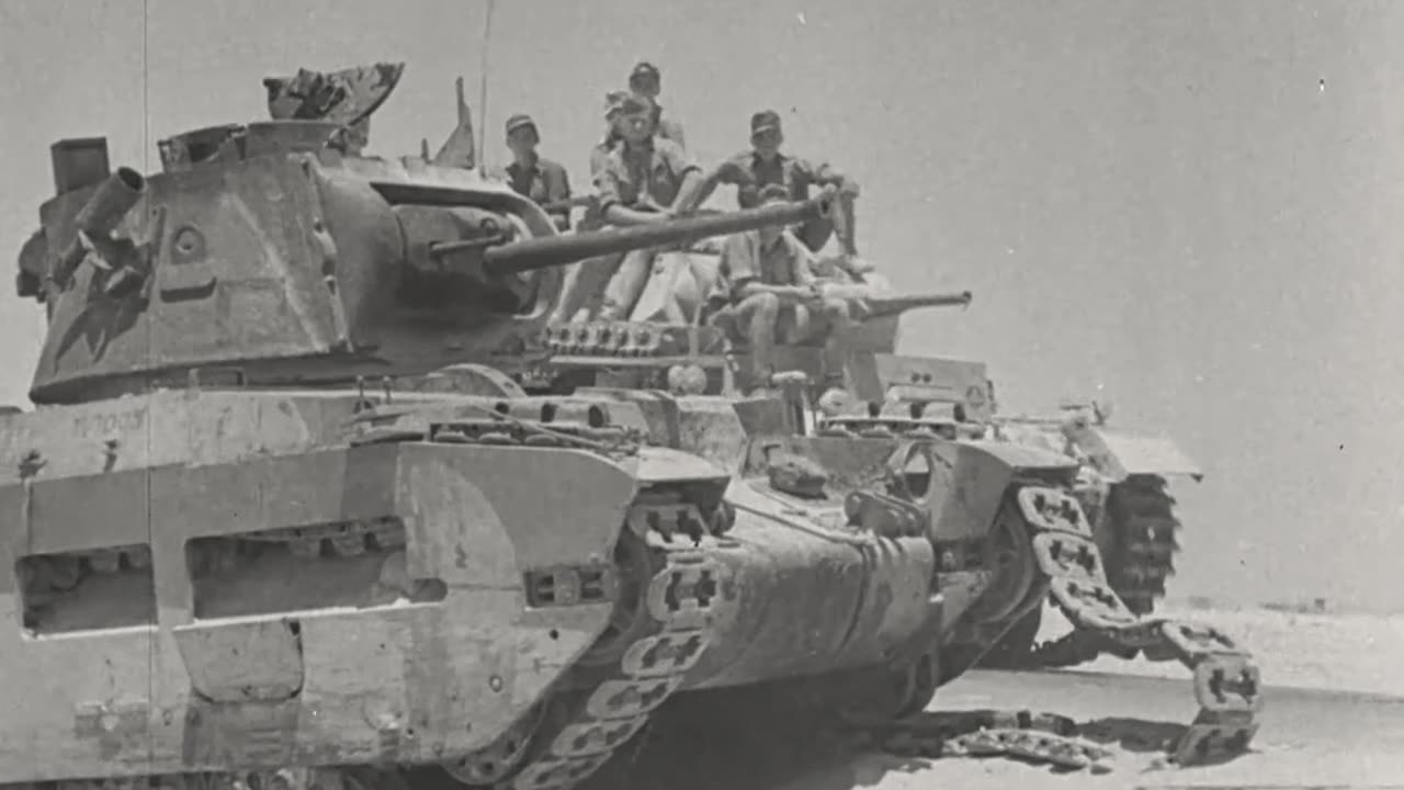 British Matilda II tanks knocked out at Halfaya Pass examined by Rommel and Bastico in 1941
