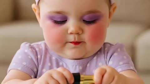 This little one is amazing with her first makeup!