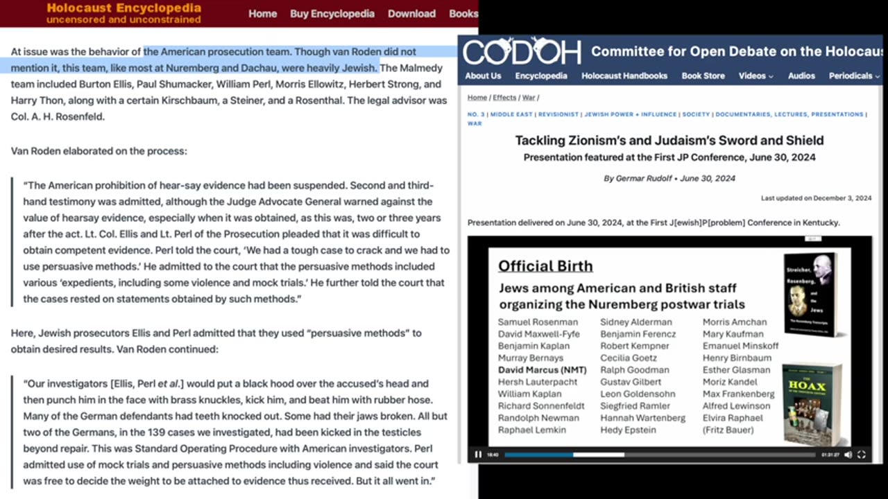 HN8 1/2 Consequences for the World of the holocaust narrative (Part 1 of 2)
