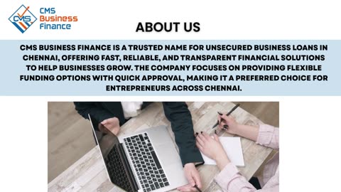 Why Choose CMS Business Finance for Unsecured Business Loans in Chennai?