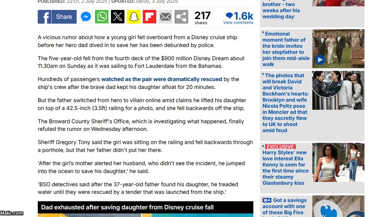 Hero Father dives in to save daughter