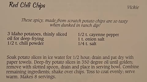 Recipe for Homemade Potato Chips Red Chili Chips