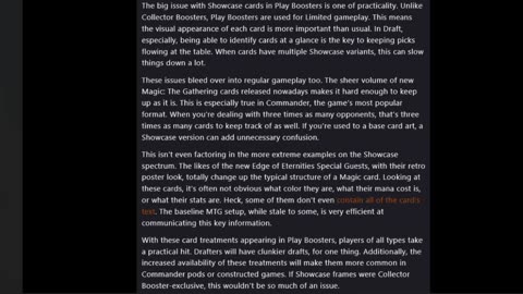 Commander dual bans and no more showcase cards in play boosters?