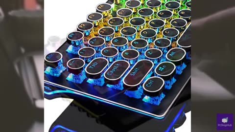 RK ROYAL KLUDGE S108 Typewriter Keyboard, Retro Mechanical Gaming Keyboard Wired