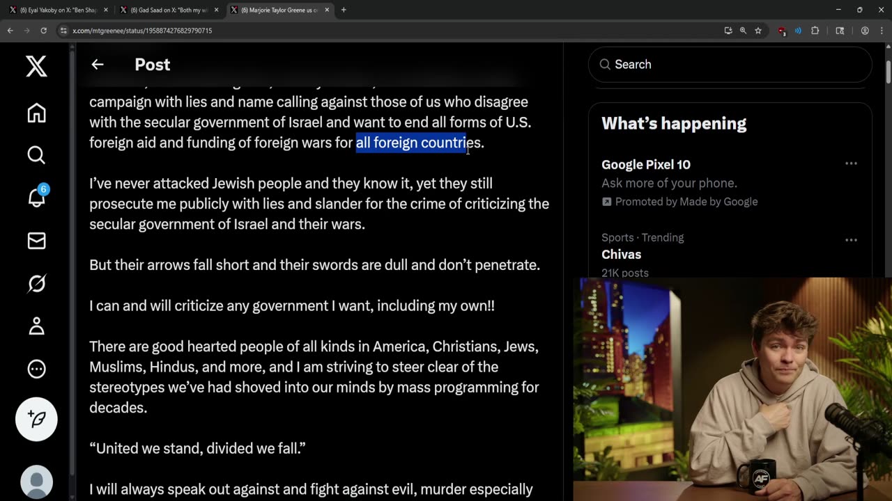 Nick Fuentes on MTG opposing the Israel lobby
