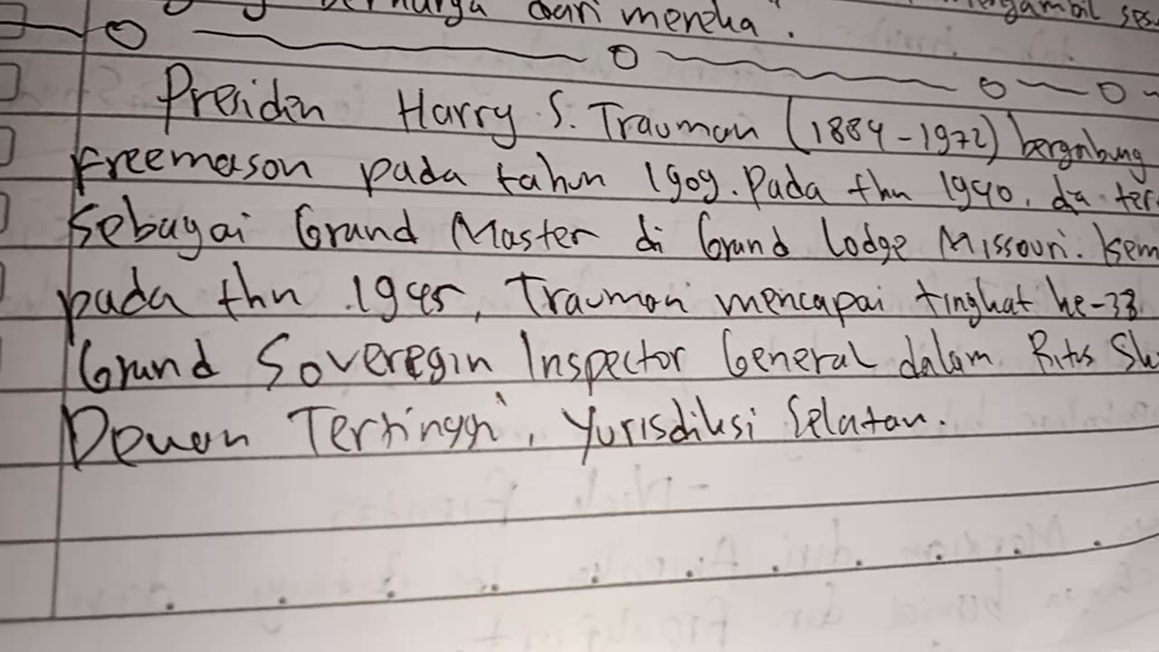 presiden Harry S Trauman dan Order Illuminati