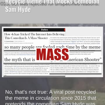 Fact Check: 'Samuel Haider' Is NOT Suspected Shooter In Graz -- Meme That Mocks Comedian Sam Hyde