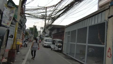 Spaghetti Wires on Gov. A. Pascual Street in Navotas City in the Philippines