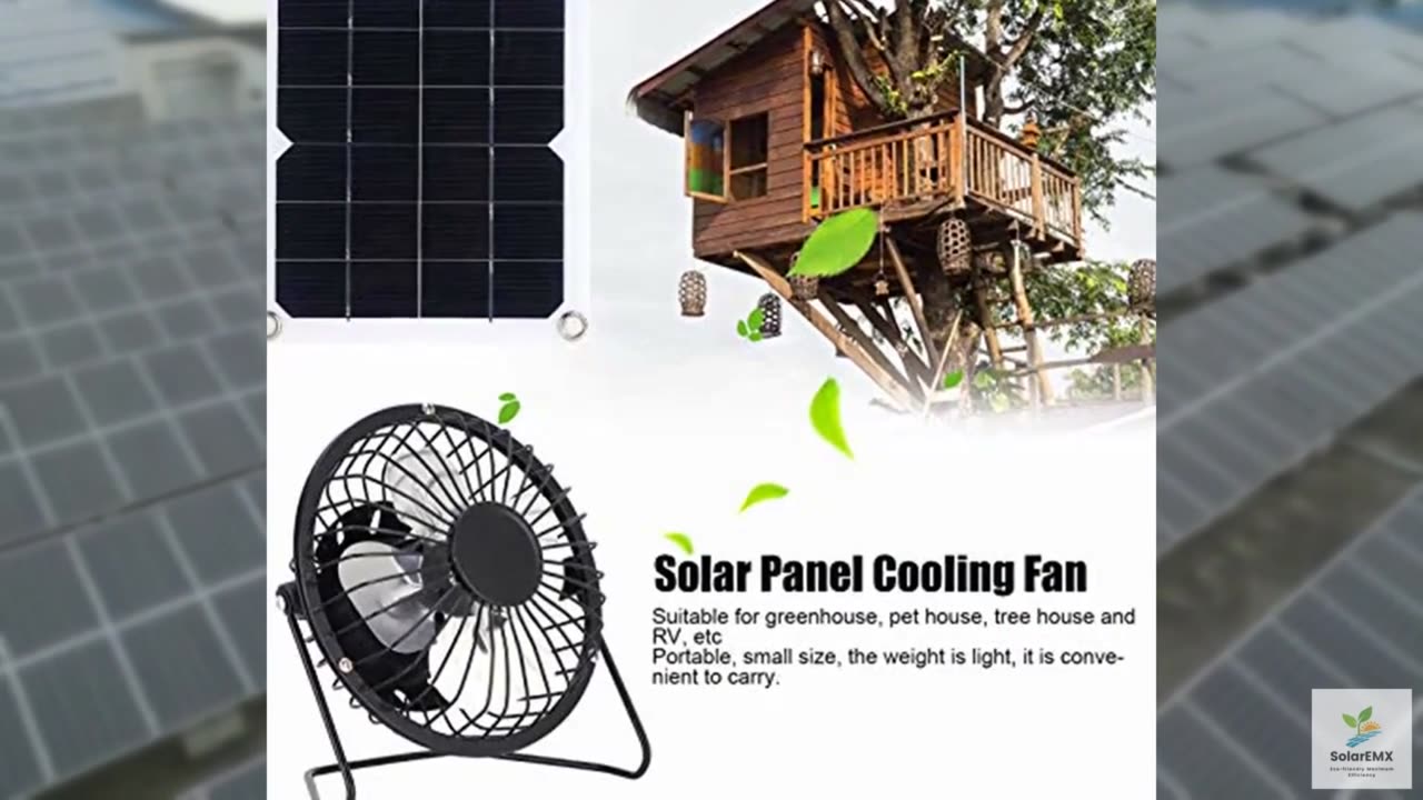 BHDK Solar Panel Powered Fan, 10W 6V USB Portable Solar Cooling Fan, Efficiency,