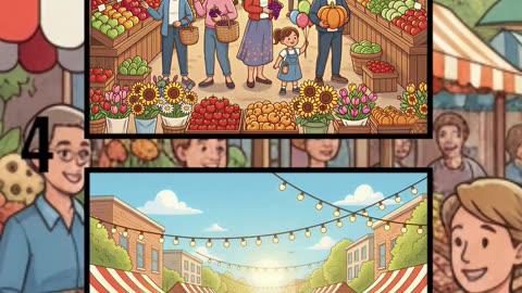 Busy Market Street 🛍️🍎 | Can You Spot the Differences? 👀✨