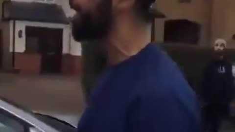 A Muslim man attacks a British woman because she eats pork. They also want to