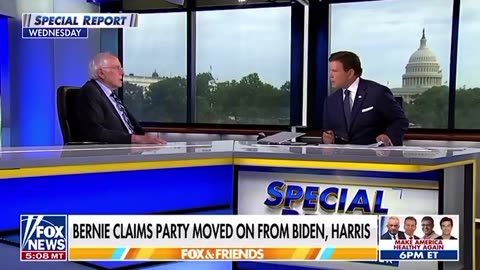 Bernie Sanders defending his private jet use during an interview with Bret Baier