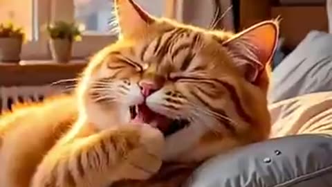 roasted lamb - chubby orange cat prank .