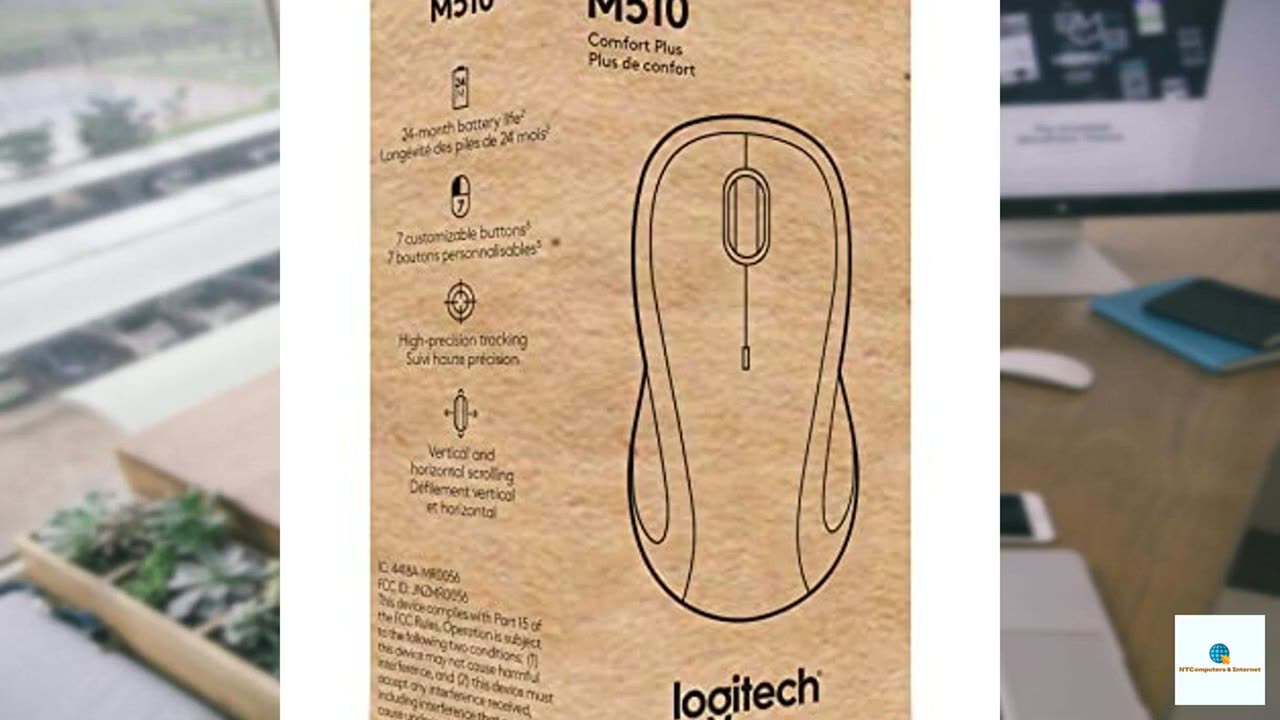 Logitech M510 Wireless Computer Mouse for PC with USB Unifying Receiver - Graphite