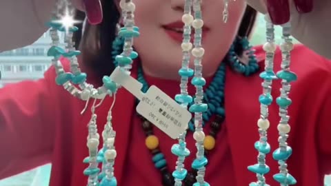 250512-2 Sleeping Beauty Turquoise & Pearl Jewelry Set, Beauty Pinnacle