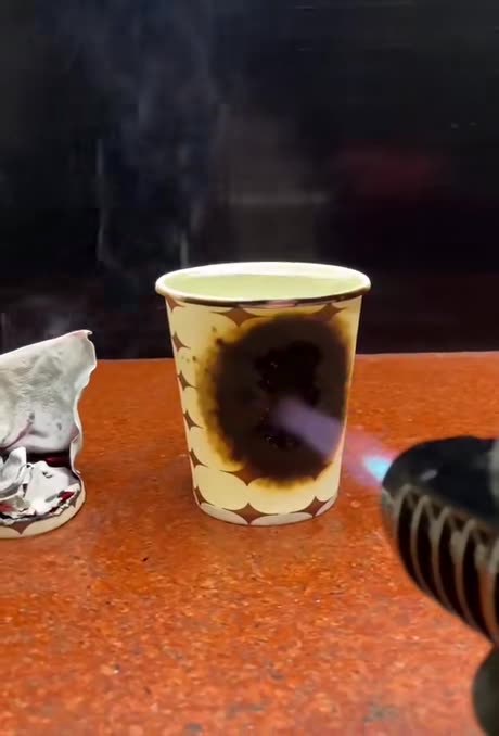 Blowtorch vs paper cut with water