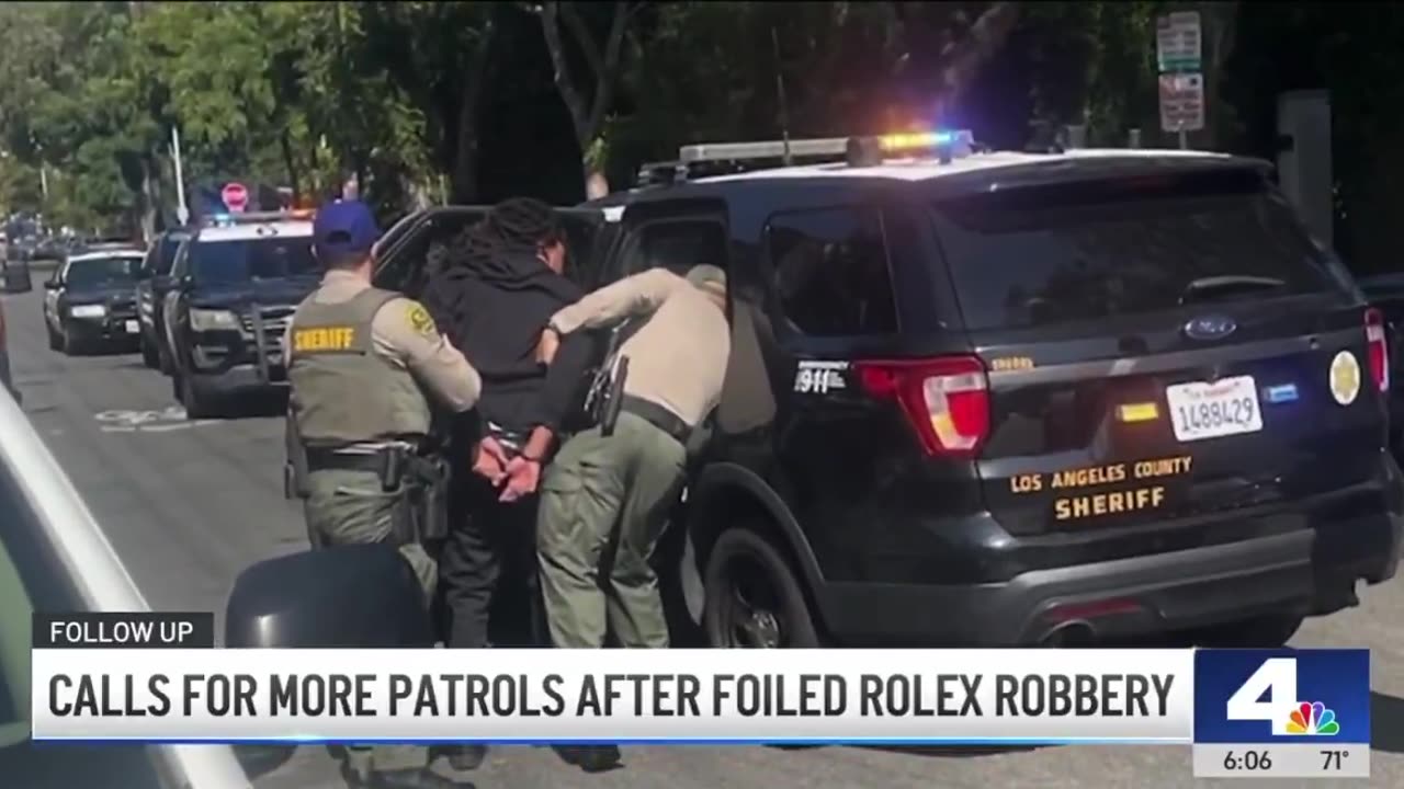 A thug tried to rob a man of his Rolex at gunpoint in West Hollywood but ended