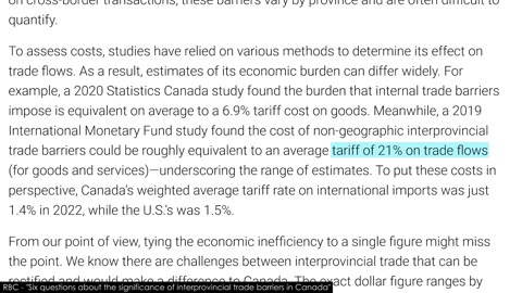 Canada's Ridiculous Trade Barriers...With Itself