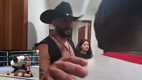Wrestler Telling Raja Jackson to Give Syko Stu His “Receipt”