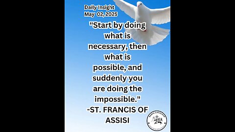Daily Insight May 02, 2025 #faith #Saints #Insight