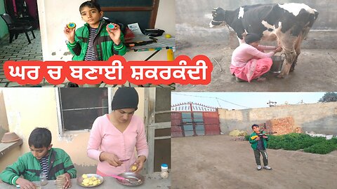 ਪਿੰਡ ਦੀ ਰਸੋਈ ‘ਚ ਬਣੀ ਸ਼ਕਰਕੰਦੀ | Punjabi Village Food Vlog