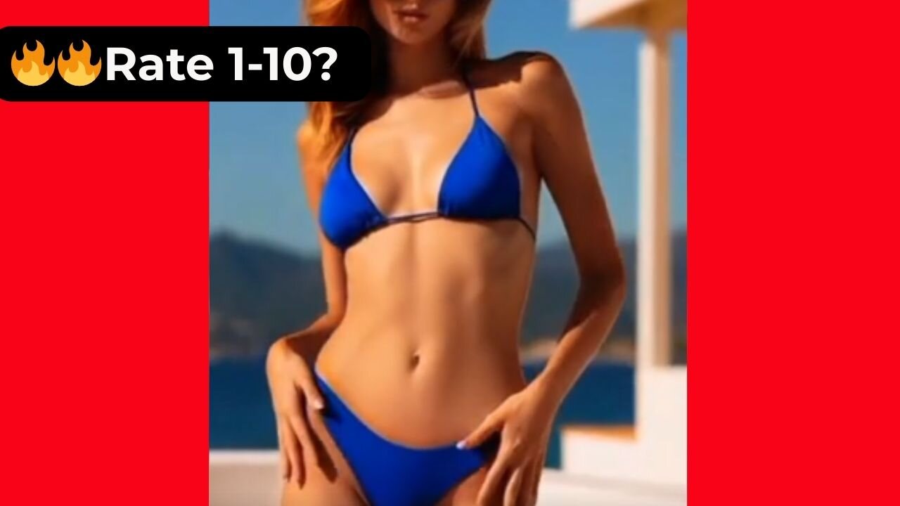🔥 Rate Her Body in This Blue Bikini 1-10? 😍 Supermodel 4K